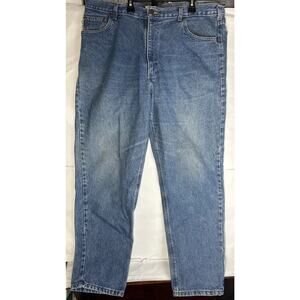 Carhartt Denim Jeans Flannel Lined Men's Size 40X32 Blue Faded Work Wear